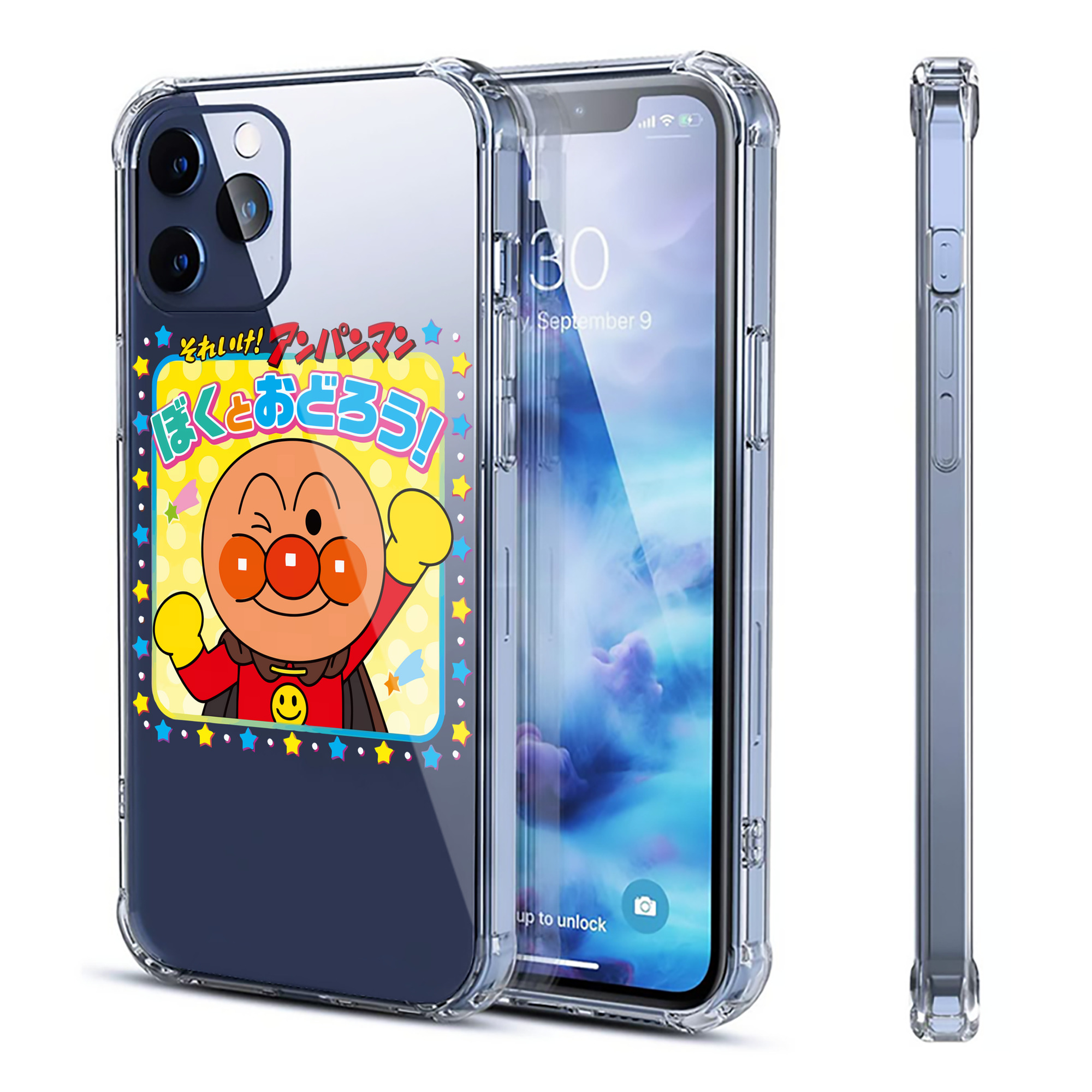 （画像用） アンパンマン Anpanman 【iPhone 12シリーズ対応】透明スマホケース（クリアソフトケース）